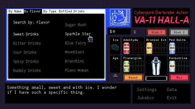 VA-11 HALL-A: Cyberpunk Bartender Action screenshot 2